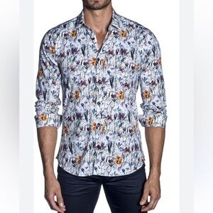 Jared Lang Multicolor Floral Print Shirt-Size XL